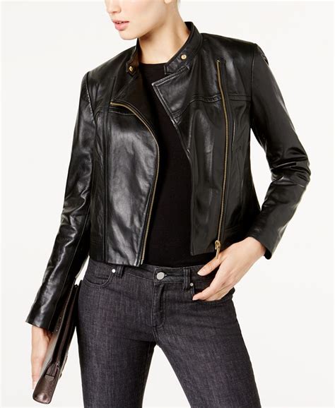 michael michael kors suede and shearling moto jacket|Michael Kors petite leather jacket.